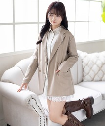 CLEAR BASIC（クリアベーシック）の「ストライプテーラードジャケット(セット可)[オフィスカジュアル 着回し抜群 大人]（テーラードジャケット）」