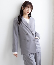 CLEAR BASIC（クリアベーシック）の「ストライプテーラードジャケット(セット可)[オフィスカジュアル 着回し抜群 大人]（テーラードジャケット）」