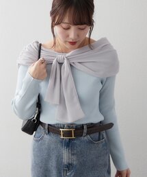 Another Branch olive des olive | ジョーゼットオフショルプルオーバー(ニット/セーター)