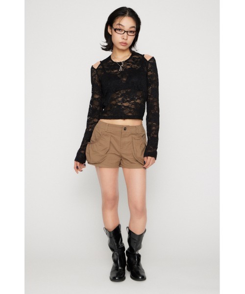 LAGUA GEM(ラグアジェム)の「POCKET GATHER COMPACT ショートパンツ(その他パンツ・レディース・ブラック/グレー/ベージュ・X-SMALL/SMALL/MEDIUM)」の11枚目の写真