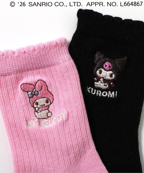 sanrio(サンリオ)の「サンリオキャラクターズソックス(ソックス/靴下・キッズ・ピンク/アイボリー/サックスブルー/ブラック・21/18/15 /12)」の6枚目の写真