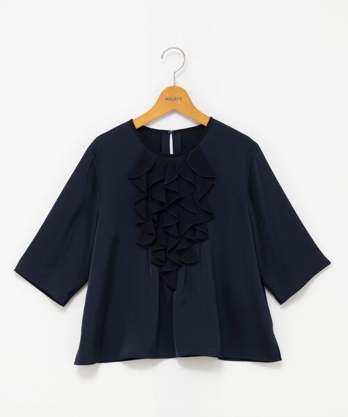 NOLLEY’S(ノーリーズ)の「ウォッシャブルオトナサテンラッフルブラウス(シャツ/ブラウス・レディース・ホワイト/ダークネイビー・38/36)」の16枚目の写真