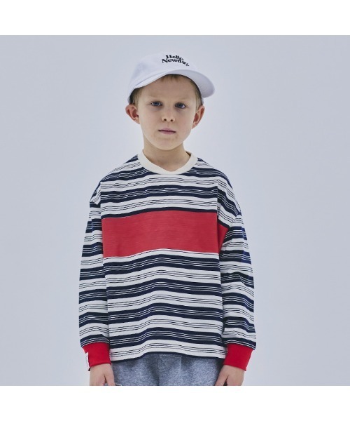 Smoothy(スムージー)の「Smoothy Border Long Sleeves Tee / スムージー ボーダー ロングスリーブ Tシャツ(Tシャツ/カットソー・キッズ・ネイビー系/グレー系その他・LARGE/X-LARGE/MEDIUM)」の1枚目の写真