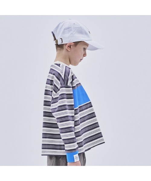 Smoothy(スムージー)の「Smoothy Border Long Sleeves Tee / スムージー ボーダー ロングスリーブ Tシャツ(Tシャツ/カットソー・キッズ・ネイビー系/グレー系その他・LARGE/X-LARGE/MEDIUM)」の6枚目の写真