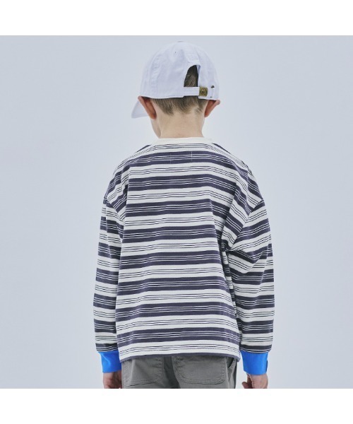 Smoothy(スムージー)の「Smoothy Border Long Sleeves Tee / スムージー ボーダー ロングスリーブ Tシャツ(Tシャツ/カットソー・キッズ・ネイビー系/グレー系その他・LARGE/X-LARGE/MEDIUM)」の7枚目の写真