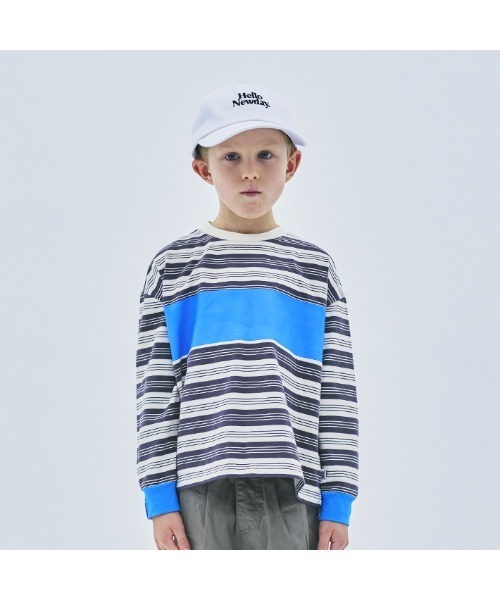 Smoothy(スムージー)の「Smoothy Border Long Sleeves Tee / スムージー ボーダー ロングスリーブ Tシャツ(Tシャツ/カットソー・キッズ・ネイビー系/グレー系その他・LARGE/X-LARGE/MEDIUM)」の5枚目の写真