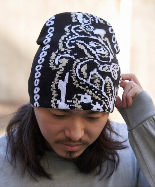 VENCEEXCHANGE（ヴァンスエクスチェンジ）の「ペイズリービーニーニット帽（ニットキャップ/ビーニー・メンズ・ベージュ/ピンク/ブラック・フリー）」の5枚目の写真