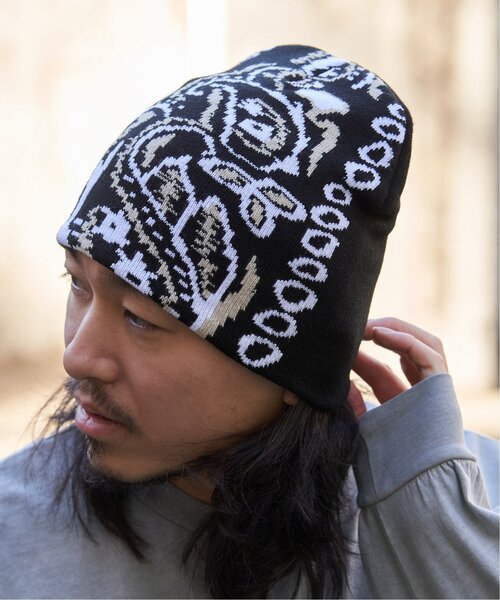 VENCEEXCHANGE（ヴァンスエクスチェンジ）の「ペイズリービーニーニット帽（ニットキャップ/ビーニー・メンズ・ベージュ/ピンク/ブラック・フリー）」の6枚目の写真