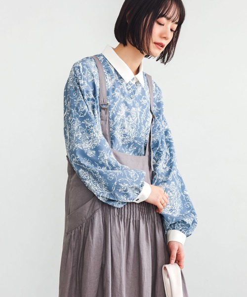 n'OrLABEL(ノアールレーベル)の「トワルドジュイ柄シャツ(シャツ/ブラウス・レディース・ブルー/アイボリー・FREE)」の10枚目の写真