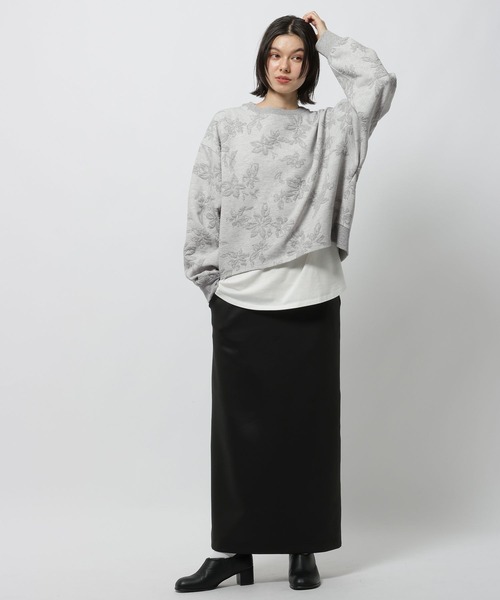 niko and...(ニコアンド)の「フラワージャガードプルオーバー(Tシャツ/カットソー・レディース・ネイビー/グレー/ナチュラル・MEDIUM/LARGE)」の9枚目の写真