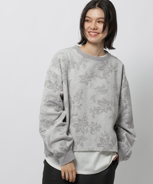 niko and...(ニコアンド)の「フラワージャガードプルオーバー(Tシャツ/カットソー・レディース・ネイビー/グレー/ナチュラル・MEDIUM/LARGE)」の12枚目の写真