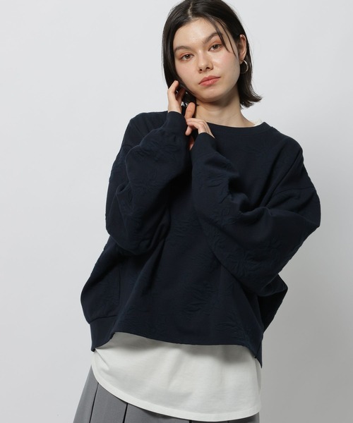 niko and...(ニコアンド)の「フラワージャガードプルオーバー(Tシャツ/カットソー・レディース・ネイビー/グレー/ナチュラル・MEDIUM/LARGE)」の18枚目の写真