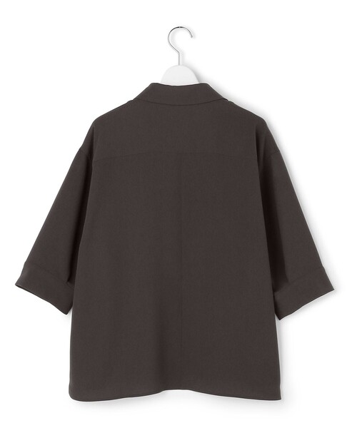 23区 L(ニジュウサンクオオキイサイズ)の「ストレッチジョーゼット スキッパー ブラウス(シャツ/ブラウス・レディース・ネイビー系/ダークブラウン系/ブラック系・44/46)」の14枚目の写真