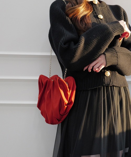 EIMY ISTOIRE（エイミーイストワール）の「EIMY ギャザーチェーンバッグ（ハンドバッグ・レディース・レッド・F）」の4枚目の写真