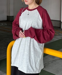 【ISOOK / アイスー】オーバーサイズラグランTシャツ / ラグランスリーブ シンプルTシャツ ビッグシルエット ロンT 長袖 ルーズ 秋服 秋トップス ZOZOTOWN限定