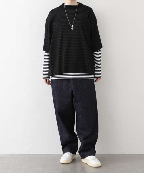 JOURNAL STANDARD LUXE（ジャーナルスタンダード　ラックス）の「シアー T（ニット/セーター・レディース・ホワイト/ブラック・FREE）」の3枚目の写真