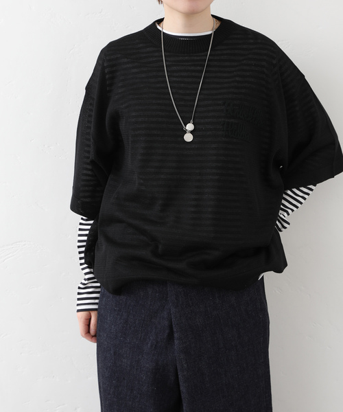 JOURNAL STANDARD LUXE（ジャーナルスタンダード　ラックス）の「シアー T（ニット/セーター・レディース・ホワイト/ブラック・FREE）」の5枚目の写真