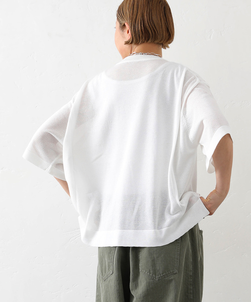 JOURNAL STANDARD LUXE（ジャーナルスタンダード　ラックス）の「シアー T（ニット/セーター・レディース・ホワイト/ブラック・FREE）」の9枚目の写真