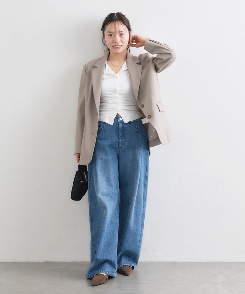 U by SPICK&SPAN（ユーバイスピックアンドスパン）の「ルーズタックバギーデニム（デニムパンツ・レディース・ブルー/サックスブルー・38/36/34）」の5枚目の写真