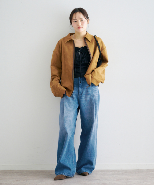 U by SPICK&SPAN（ユーバイスピックアンドスパン）の「ルーズタックバギーデニム（デニムパンツ・レディース・ブルー/サックスブルー・38/36/34）」の10枚目の写真