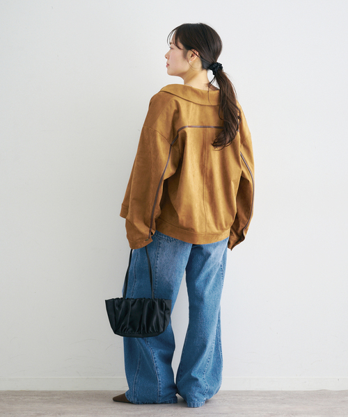 U by SPICK&SPAN（ユーバイスピックアンドスパン）の「ルーズタックバギーデニム（デニムパンツ・レディース・ブルー/サックスブルー・38/36/34）」の12枚目の写真