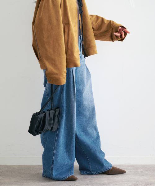 U by SPICK&SPAN（ユーバイスピックアンドスパン）の「ルーズタックバギーデニム（デニムパンツ・レディース・ブルー/サックスブルー・38/36/34）」の15枚目の写真