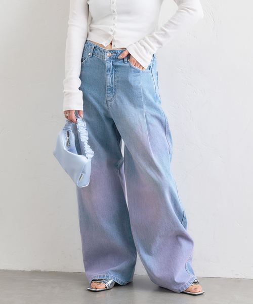 U by SPICK&SPAN（ユーバイスピックアンドスパン）の「ルーズタックバギーデニム（デニムパンツ・レディース・ブルー/サックスブルー・38/36/34）」の21枚目の写真