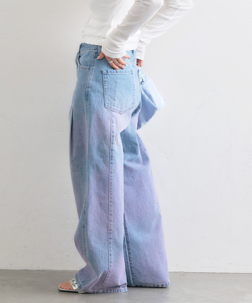 U by SPICK&SPAN（ユーバイスピックアンドスパン）の「ルーズタックバギーデニム（デニムパンツ・レディース・ブルー/サックスブルー・38/36/34）」の22枚目の写真