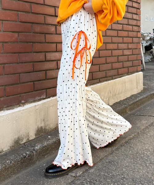 CIAOPANIC TYPY(チャオパニックティピー)の「【HELLO.SANFRANCISCO/ハローサンフランシスコ】ドット柄シャーリングパンツ(その他パンツ・レディース・ホワイト/ブラック・SMALL/MEDIUM)」の5枚目の写真