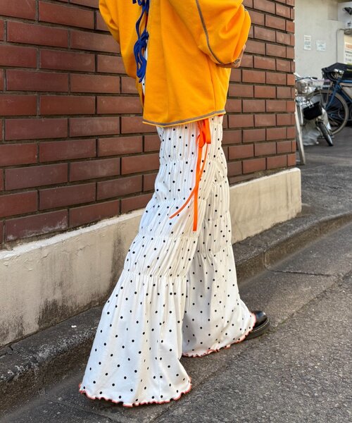 CIAOPANIC TYPY(チャオパニックティピー)の「【HELLO.SANFRANCISCO/ハローサンフランシスコ】ドット柄シャーリングパンツ(その他パンツ・レディース・ホワイト/ブラック・SMALL/MEDIUM)」の6枚目の写真
