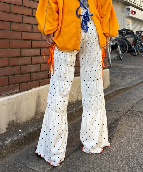 CIAOPANIC TYPY(チャオパニックティピー)の「【HELLO.SANFRANCISCO/ハローサンフランシスコ】ドット柄シャーリングパンツ(その他パンツ・レディース・ホワイト/ブラック・SMALL/MEDIUM)」の7枚目の写真