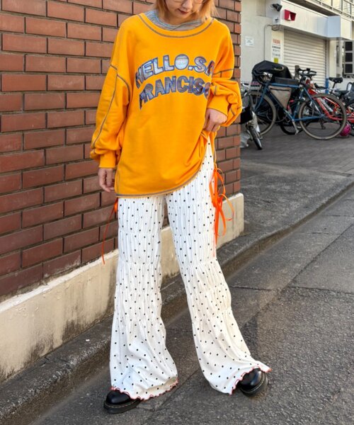 CIAOPANIC TYPY(チャオパニックティピー)の「【HELLO.SANFRANCISCO/ハローサンフランシスコ】ドット柄シャーリングパンツ(その他パンツ・レディース・ホワイト/ブラック・SMALL/MEDIUM)」の8枚目の写真