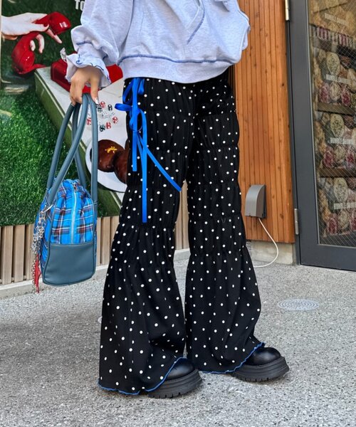 CIAOPANIC TYPY(チャオパニックティピー)の「【HELLO.SANFRANCISCO/ハローサンフランシスコ】ドット柄シャーリングパンツ(その他パンツ・レディース・ホワイト/ブラック・SMALL/MEDIUM)」の13枚目の写真