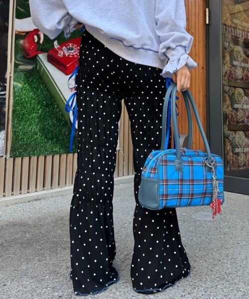 CIAOPANIC TYPY(チャオパニックティピー)の「【HELLO.SANFRANCISCO/ハローサンフランシスコ】ドット柄シャーリングパンツ(その他パンツ・レディース・ホワイト/ブラック・SMALL/MEDIUM)」の14枚目の写真