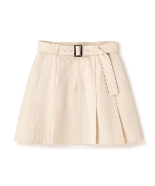 FREE'S MART(フリーズマート)の「◆〈セットアップ対応〉ベルト付きプリーツミニスカート(スカート・レディース・ベージュ/ホワイト・MEDIUM/SMALL)」の3枚目の写真