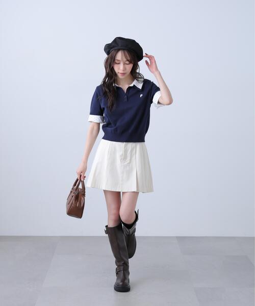 FREE'S MART(フリーズマート)の「◆〈セットアップ対応〉ベルト付きプリーツミニスカート(スカート・レディース・ベージュ/ホワイト・MEDIUM/SMALL)」の13枚目の写真