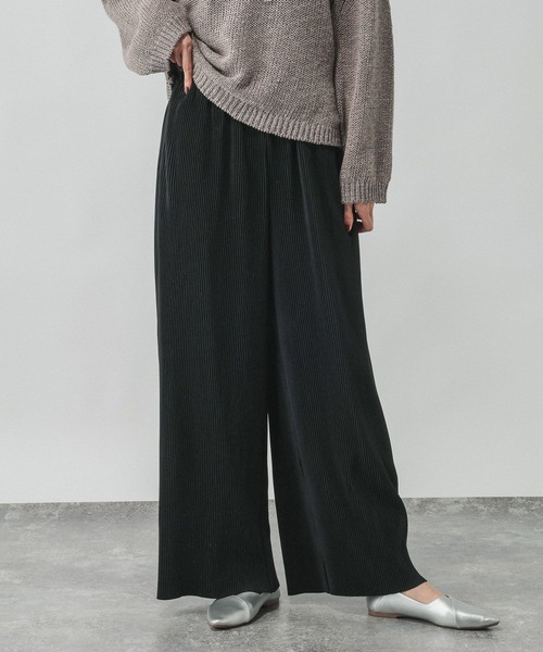 GLOBAL WORK（グローバルワーク）の「セルフカットプリーツパンツ/638599（その他パンツ・レディース・ブラック/ブラウン/オフホワイト/ダークグレー/ミント/ネイビー・LARGE/MEDIUM）」の3枚目の写真