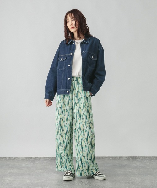 GLOBAL WORK（グローバルワーク）の「セルフカットプリーツパンツ/638599（その他パンツ・レディース・ブラック/ブラウン/オフホワイト/ダークグレー/ミント/ネイビー・LARGE/MEDIUM）」の8枚目の写真