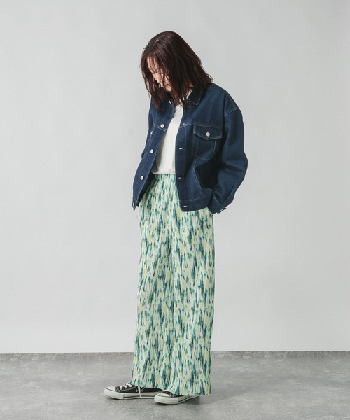 GLOBAL WORK（グローバルワーク）の「セルフカットプリーツパンツ/638599（その他パンツ・レディース・ブラック/ブラウン/オフホワイト/ダークグレー/ミント/ネイビー・LARGE/MEDIUM）」の9枚目の写真