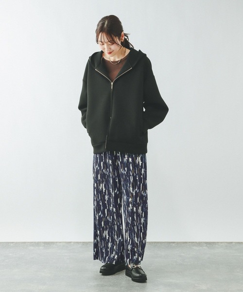 GLOBAL WORK（グローバルワーク）の「セルフカットプリーツパンツ/638599（その他パンツ・レディース・ブラック/ブラウン/オフホワイト/ダークグレー/ミント/ネイビー・LARGE/MEDIUM）」の12枚目の写真