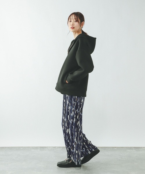 GLOBAL WORK（グローバルワーク）の「セルフカットプリーツパンツ/638599（その他パンツ・レディース・ブラック/ブラウン/オフホワイト/ダークグレー/ミント/ネイビー・LARGE/MEDIUM）」の13枚目の写真