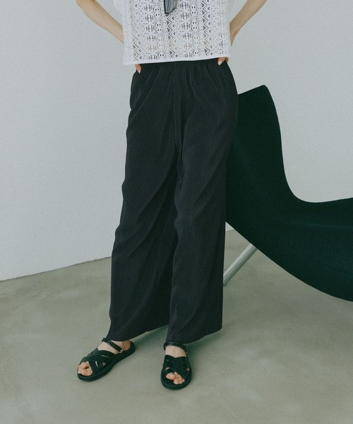 GLOBAL WORK（グローバルワーク）の「セルフカットプリーツパンツ/638599（その他パンツ・レディース・ブラック/ブラウン/オフホワイト/ダークグレー/ミント/ネイビー・LARGE/MEDIUM）」の8枚目の写真
