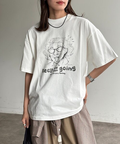 CPCM(シーピーシーエム)の「偉人イラストT(Tシャツ/カットソー・メンズ・ホワイト系その他2/ホワイト/ホワイト系その他・MEDIUM/LARGE)」の2枚目の写真