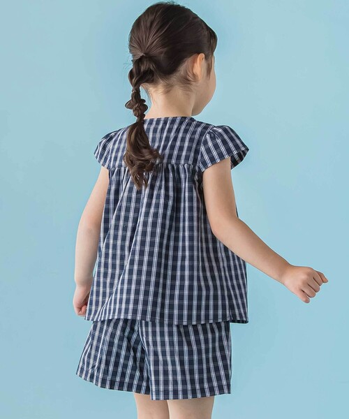 BeBe Petits Pois Vert（ベベプチポワヴェール）の「【店舗限定】チェックブラウス＋ショートパンツセットアップ(95～150㎝)（セットアップ・キッズ・ピンク系その他/ブルー系その他2・110cm/150cm/130cm/140cm/120cm/95cm/100cm）」の18枚目の写真