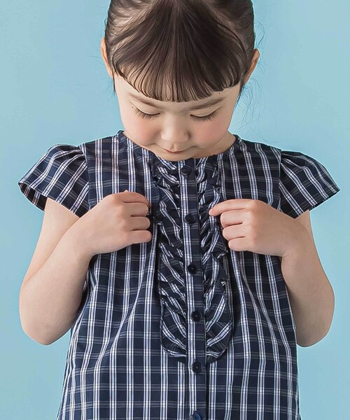 BeBe Petits Pois Vert（ベベプチポワヴェール）の「【店舗限定】チェックブラウス＋ショートパンツセットアップ(95～150㎝)（セットアップ・キッズ・ピンク系その他/ブルー系その他2・110cm/150cm/130cm/140cm/120cm/95cm/100cm）」の19枚目の写真