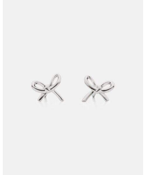 kate spade new york(ケイトスペード ニューヨーク)の「ガーリー パーリー ミニ ボウ ピアス(ピアス(両耳用)・レディース・グレー・ONESIZE)」の1枚目の写真