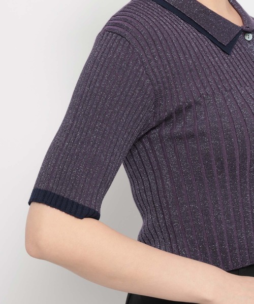 HARE（ハレ）の「ラメショートニットカーディガン(HARE)（カーディガン/ボレロ・レディース・パープル/ブラック・FREE）」の17枚目の写真