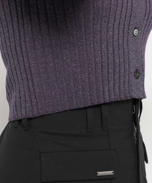 HARE（ハレ）の「ラメショートニットカーディガン(HARE)（カーディガン/ボレロ・レディース・パープル/ブラック・FREE）」の18枚目の写真