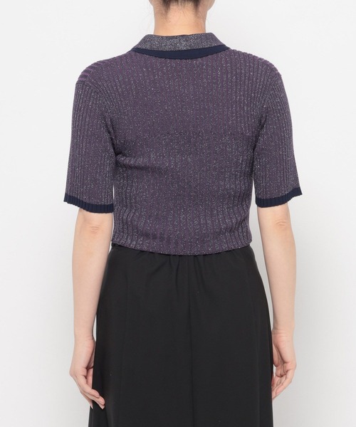 HARE（ハレ）の「ラメショートニットカーディガン(HARE)（カーディガン/ボレロ・レディース・パープル/ブラック・FREE）」の15枚目の写真