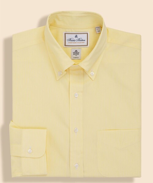 BROOKS BROTHERS(ブルックスブラザーズ)の「ラグジュアリー コットンポプリン ドレスシャツ Regular Fit(ビジネスシャツ・メンズ・イエロー/オレンジ/ブルー・14 1/2-31/16-33/15-32/17-34/16 1/2-33/15 1/2-32)」の6枚目の写真